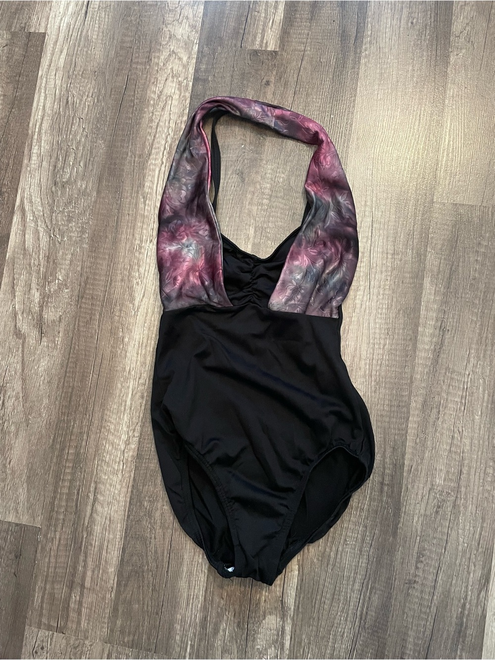 Motion Wear Black and Purple Halter Leotard - Small Adult